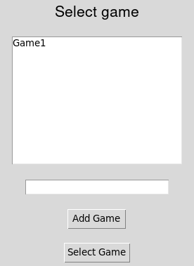 Game Stats Tracker select game page